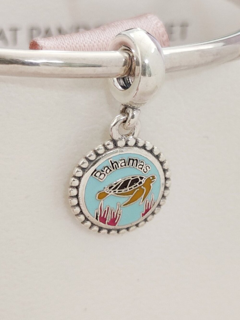 Pandora Bahamas Sea Turtle Travel Vacation Dangle Charm S925 Silver with box
